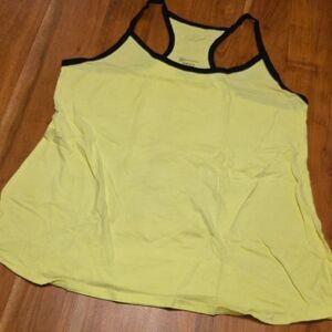 No Boundaries Yellow Racerback Tank with Black Trim